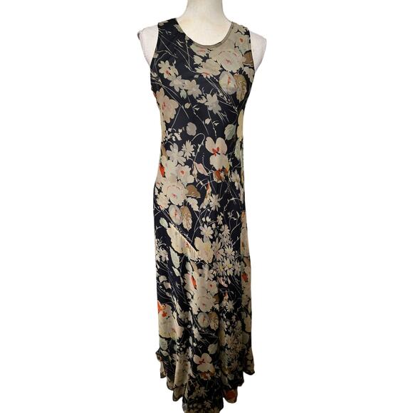 DKNY 100% Silk Floral Maxi Dress - Picture 1 of 5